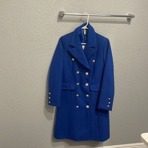 Long royal blue coat